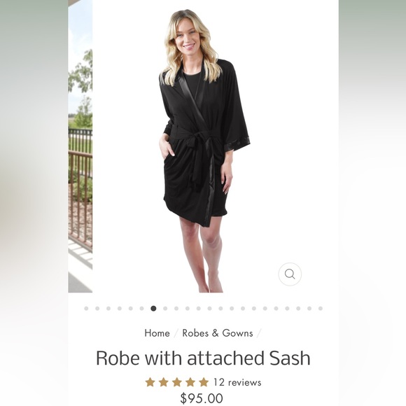 Women’s black bamboo robe. New with tags. - Picture 5 of 5